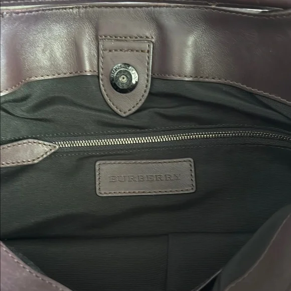 Burberry Brown Leather Hobo Bag with Braided Trim - Picture 4 of 10